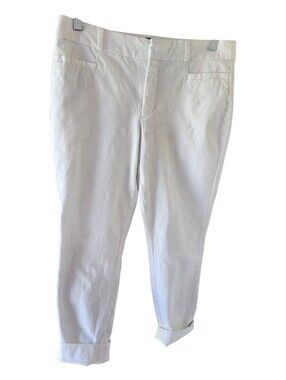 Banana Republic Women's White Sloan Crop Pants Slim Mid Rise Stretch Size 4
